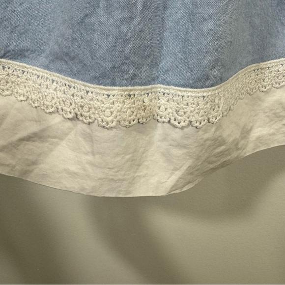 Catherine Malandrino Blue Denim Girls Dress Size 6 V Back with Ruffles & Big Bow - Picture 6 of 6